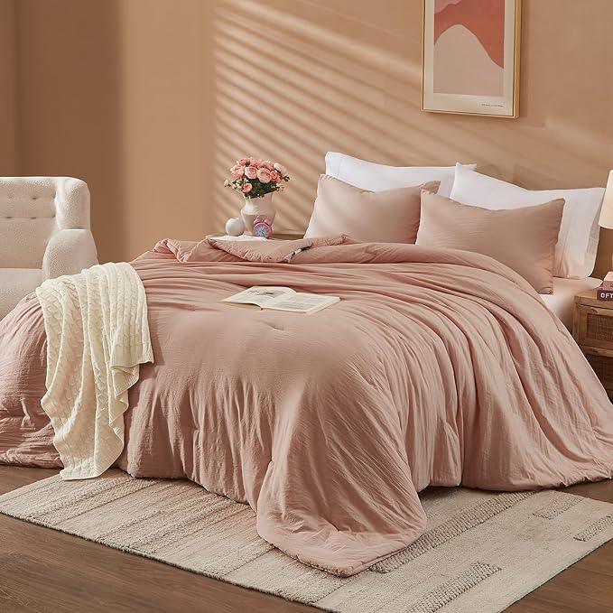 Amberspace Prewashed fabric 2/3-piece Bed in a Bag Comforter Set with Sheets