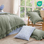 Amberspace Ruffle Design 7-piece Bed in a Bag Comforter Set with Sheets