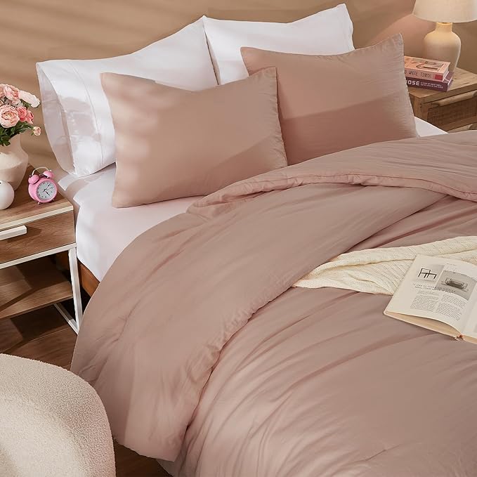 Amberspace Prewashed fabric 2/3-piece Bed in a Bag Comforter Set with Sheets