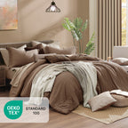 Amberspace Cationic Dyeing 7-piece Bed in a Bag Comforter Set with Sheets