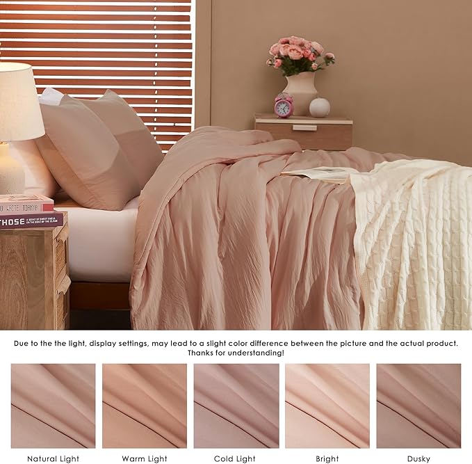 Amberspace Prewashed fabric 2/3-piece Bed in a Bag Comforter Set with Sheets