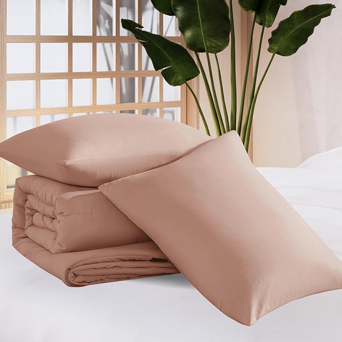 Amberspace Prewashed fabric 2/3-piece Bed in a Bag Comforter Set with Sheets