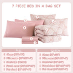 Amberspace Diamond Bow Design 5/7-piece Bed in a Bag Comforter Set with Sheets