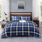 Amberspace Plaid Design Bed in a Bag Comforter Set with Sheets