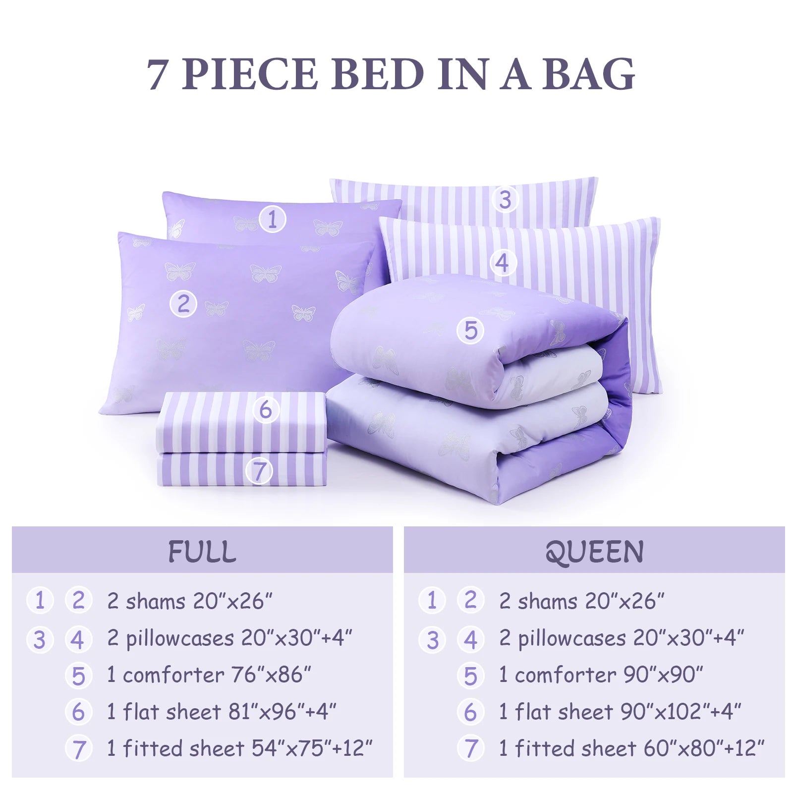 Amberspace Diamond Bow Design 5/7-piece Bed in a Bag Comforter Set with Sheets