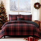 Amberspace Plaid Design Bed in a Bag Comforter Set with Sheets