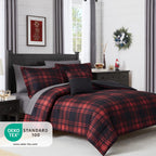 Amberspace Plaid Design Bed in a Bag Comforter Set with Sheets