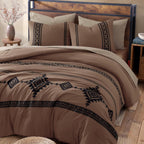 Amberspace Embroidery 7-piece Bed in a Bag Full Comforter Set with Sheets