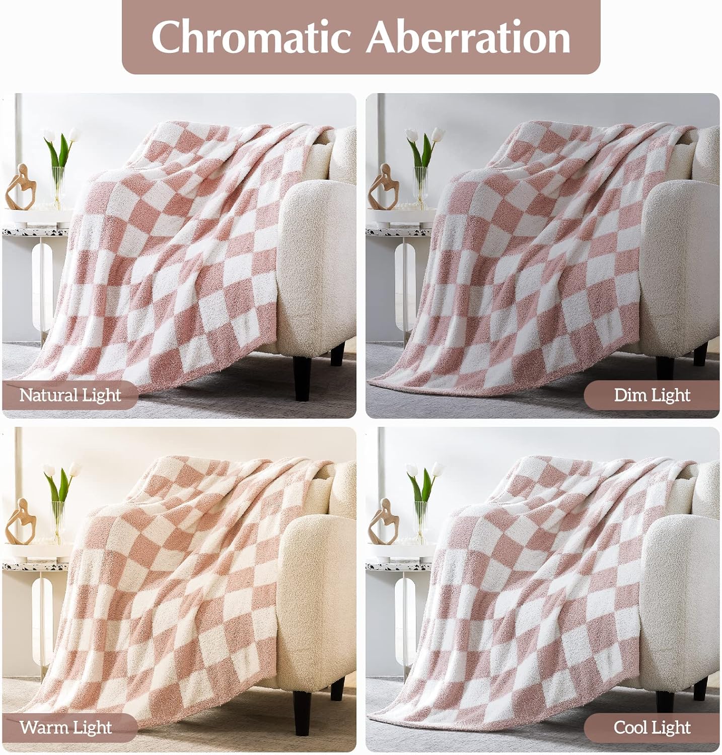 Amberspace Checkered Knit Throw