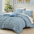 Amberspace Puff 7-piece Bed in a Bag Comforter Set with Sheets
