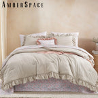 Amberspace Ruffle Design 7-piece Bed in a Bag Comforter Set with Sheets
