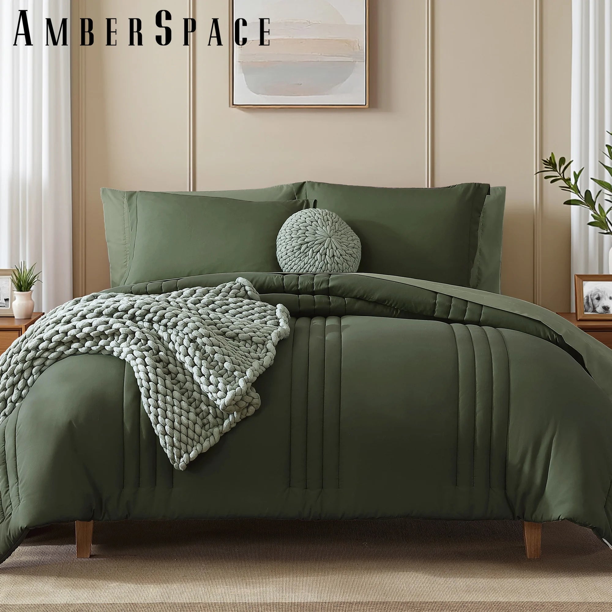 Amberspace 7-Piece Bed in a Bag Comforter Set with Sheets