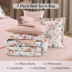 Amberspace Floral 7-piece Bed in a Bag Set with Sheets