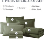 Amberspace 7-Piece Bed in a Bag Comforter Set with Sheets