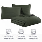 Amberspace Lightweight 2/3-Piece Bed in a Bag Quilt Set with Pillow Shams