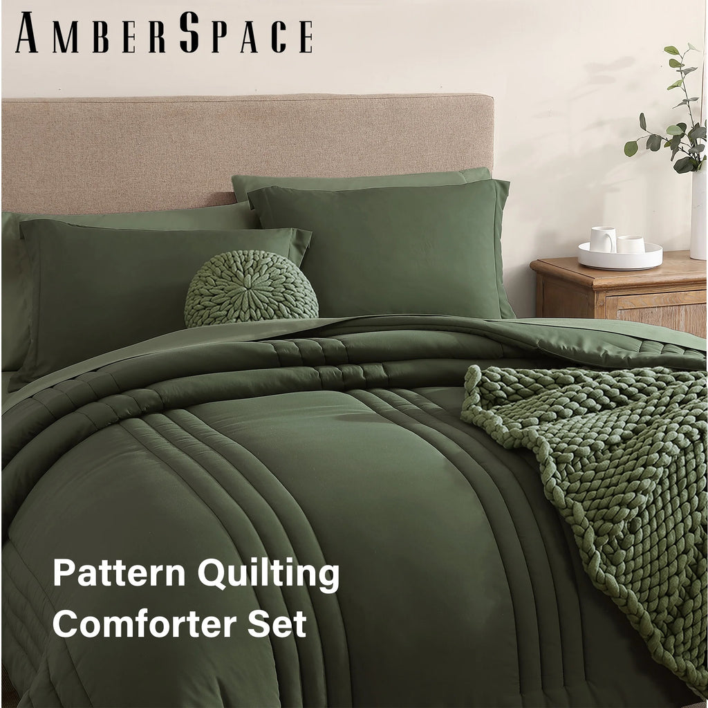 Amberspace 7-Piece Bed in a Bag Comforter Set with Sheets