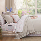 Amberspace Ruffle Design 7-piece Bed in a Bag Comforter Set with Sheets