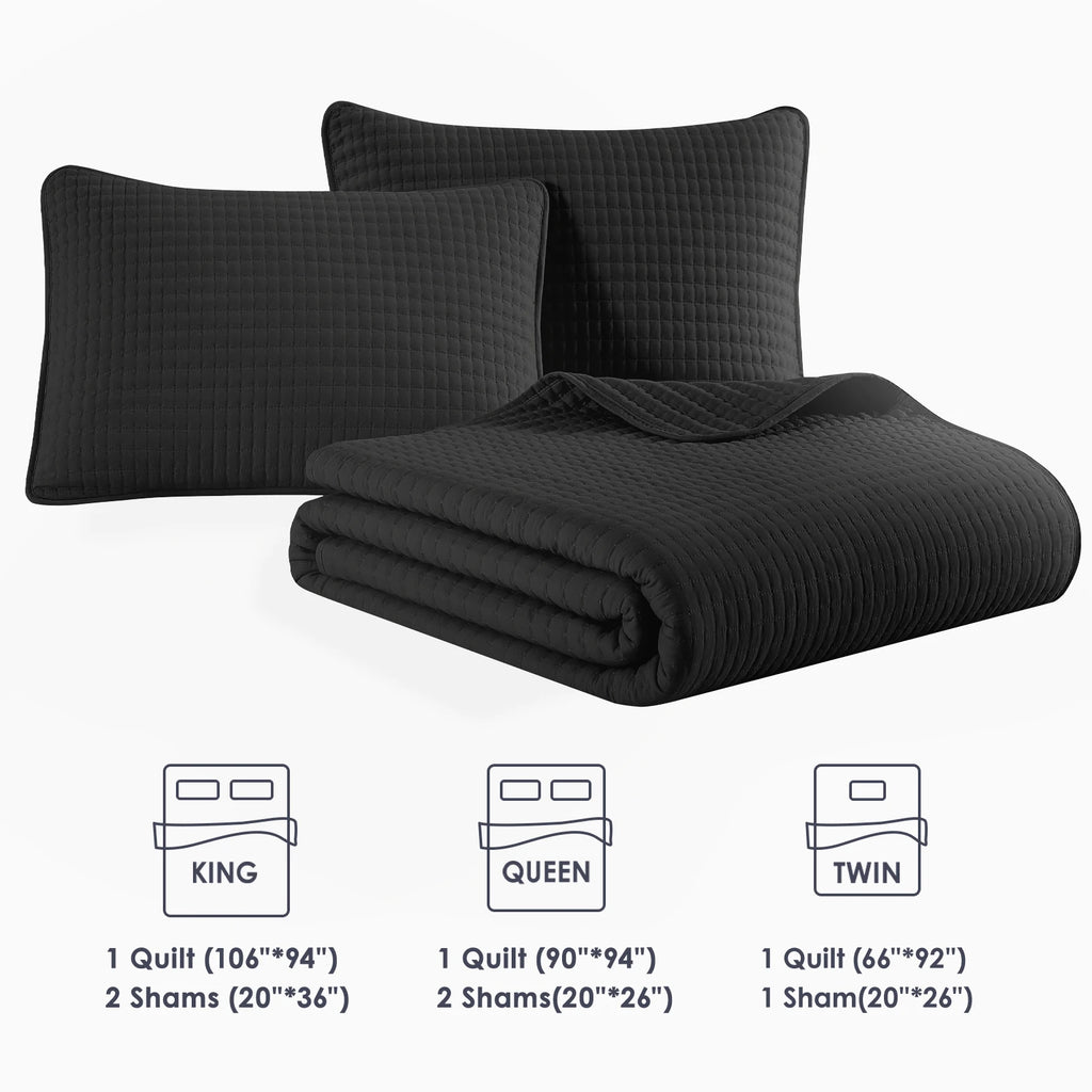 Amberspace Lightweight 2/3-Piece Bed in a Bag Quilt Set with Pillow Shams