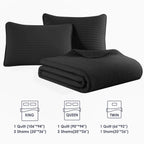 Amberspace Lightweight 2/3-Piece Bed in a Bag Quilt Set with Pillow Shams