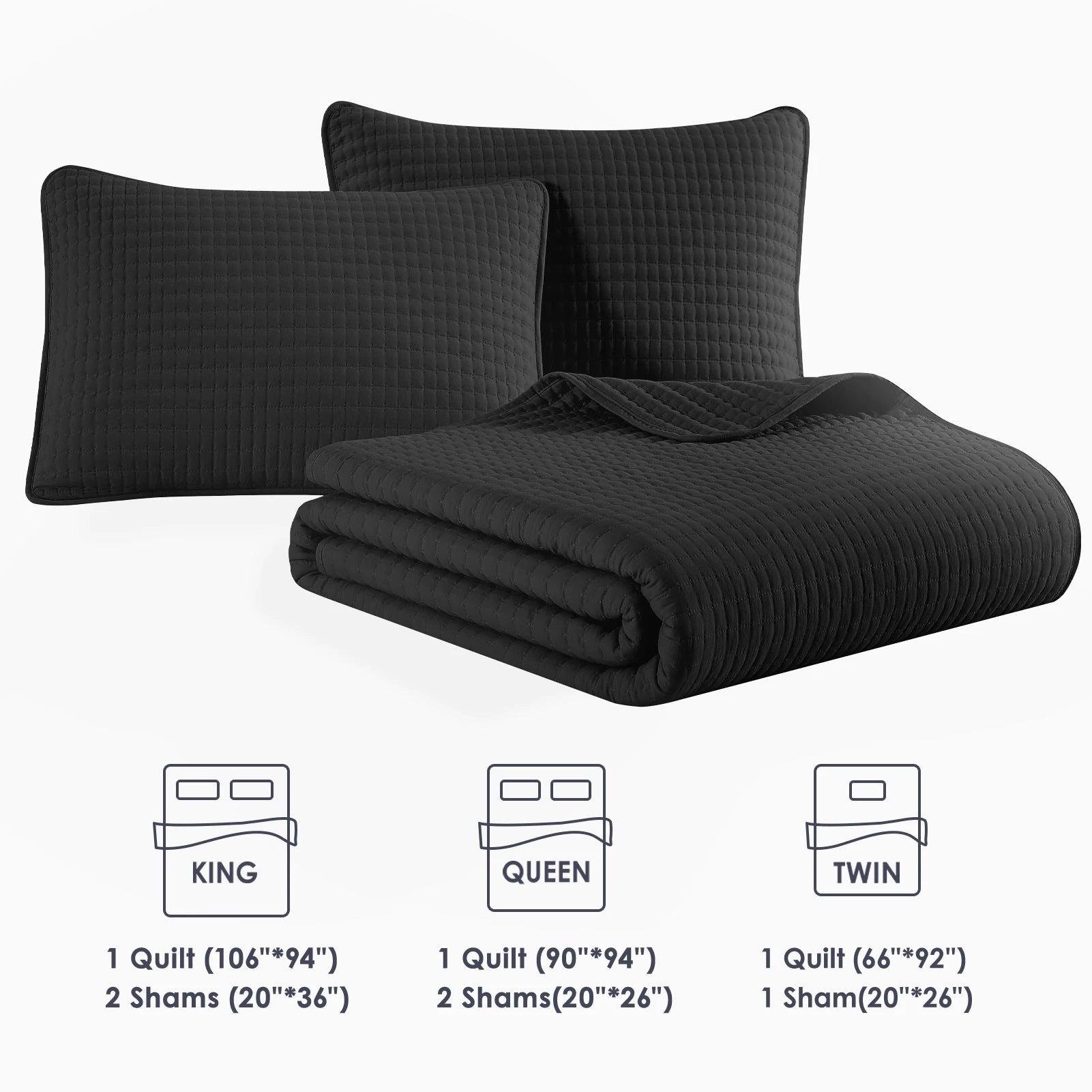 Amberspace Lightweight 2/3-Piece Bed in a Bag Quilt Set with Pillow Shams