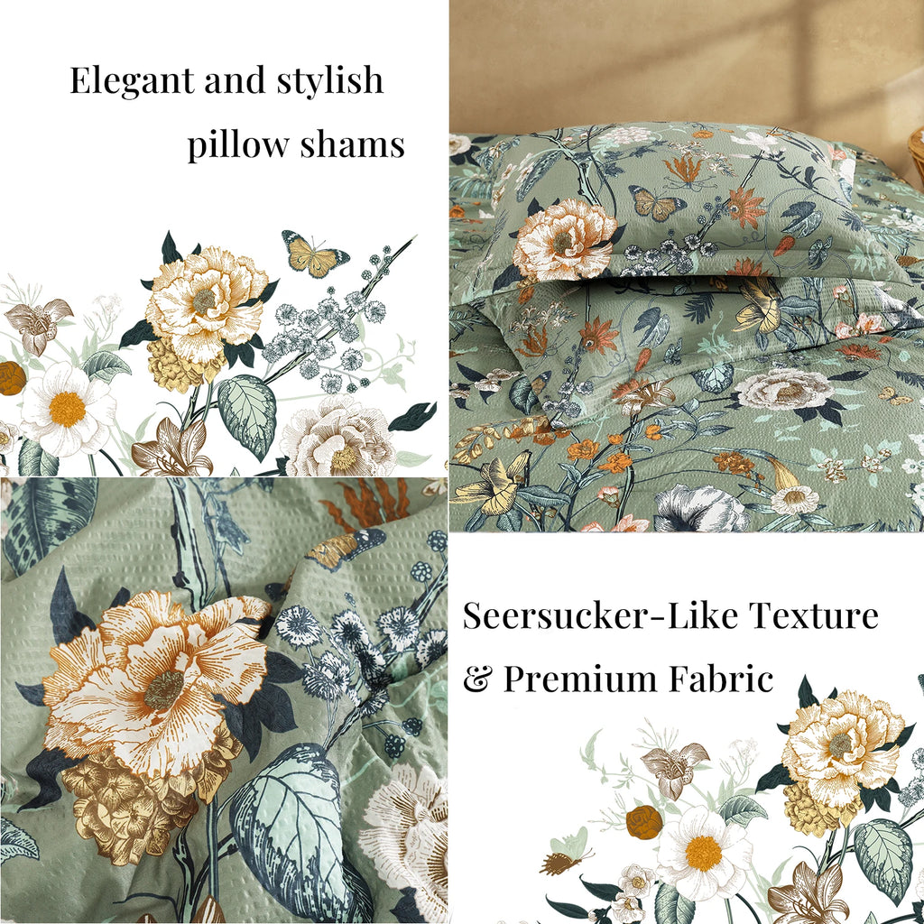 Amberspace Floral 7-piece Bed in a Bag Set with Sheets