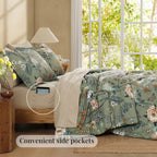 Amberspace Floral 7-piece Bed in a Bag Set with Sheets