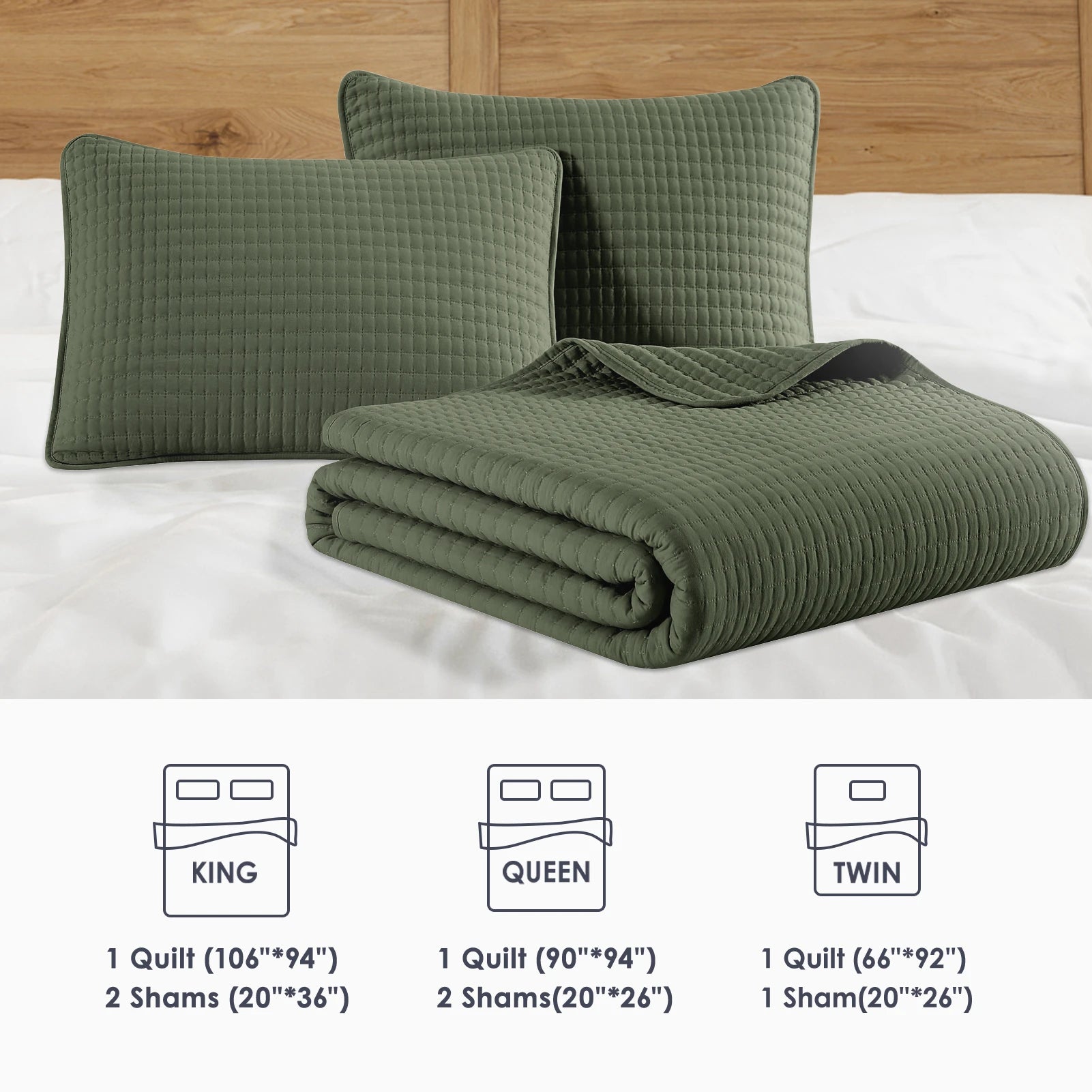 Amberspace Lightweight 2/3-Piece Bed in a Bag Quilt Set with Pillow Shams