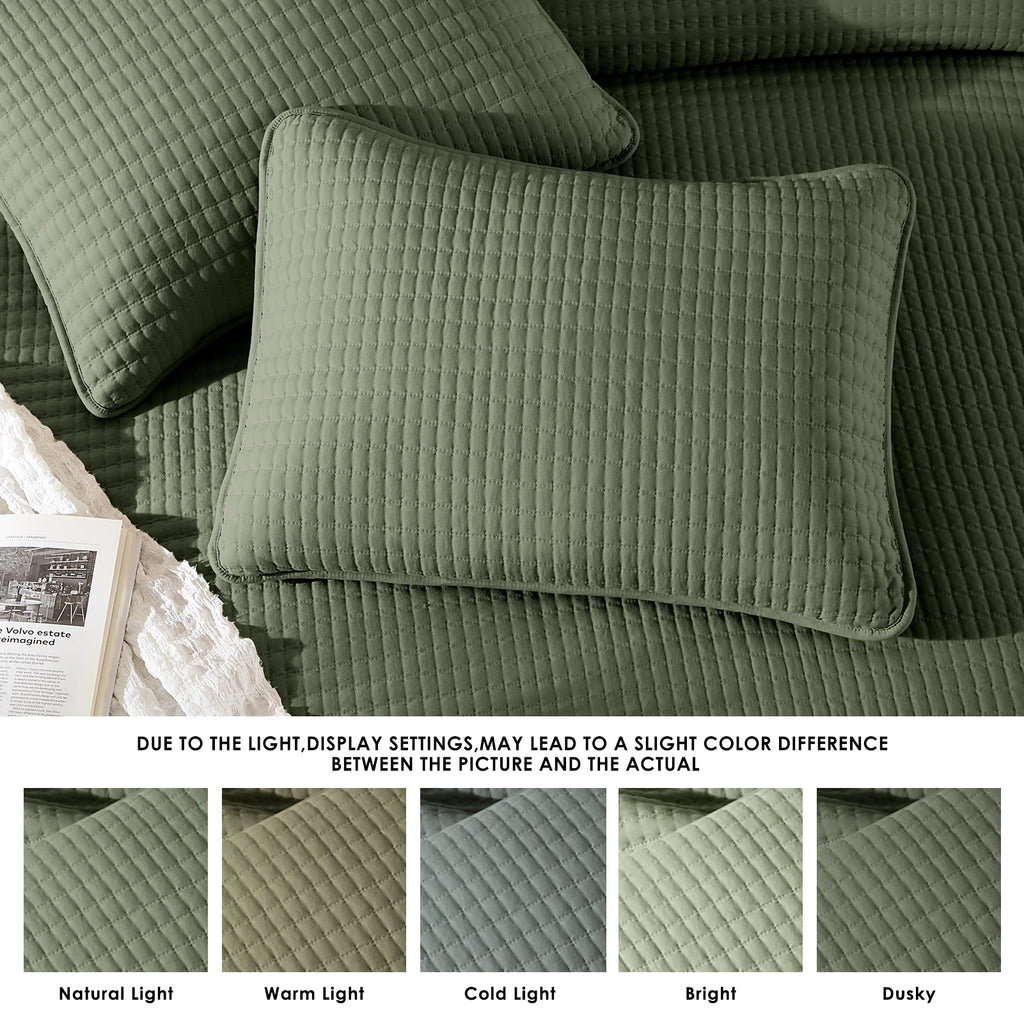 Amberspace Lightweight 2/3-Piece Bed in a Bag Quilt Set with Pillow Shams
