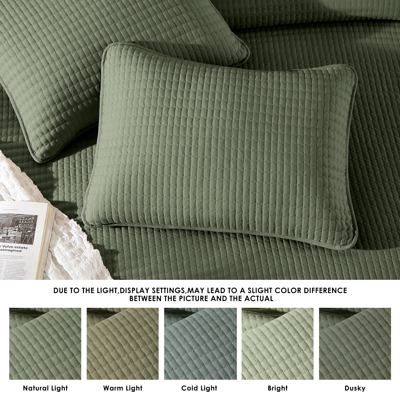 Amberspace Lightweight 2/3-Piece Bed in a Bag Quilt Set with Pillow Shams