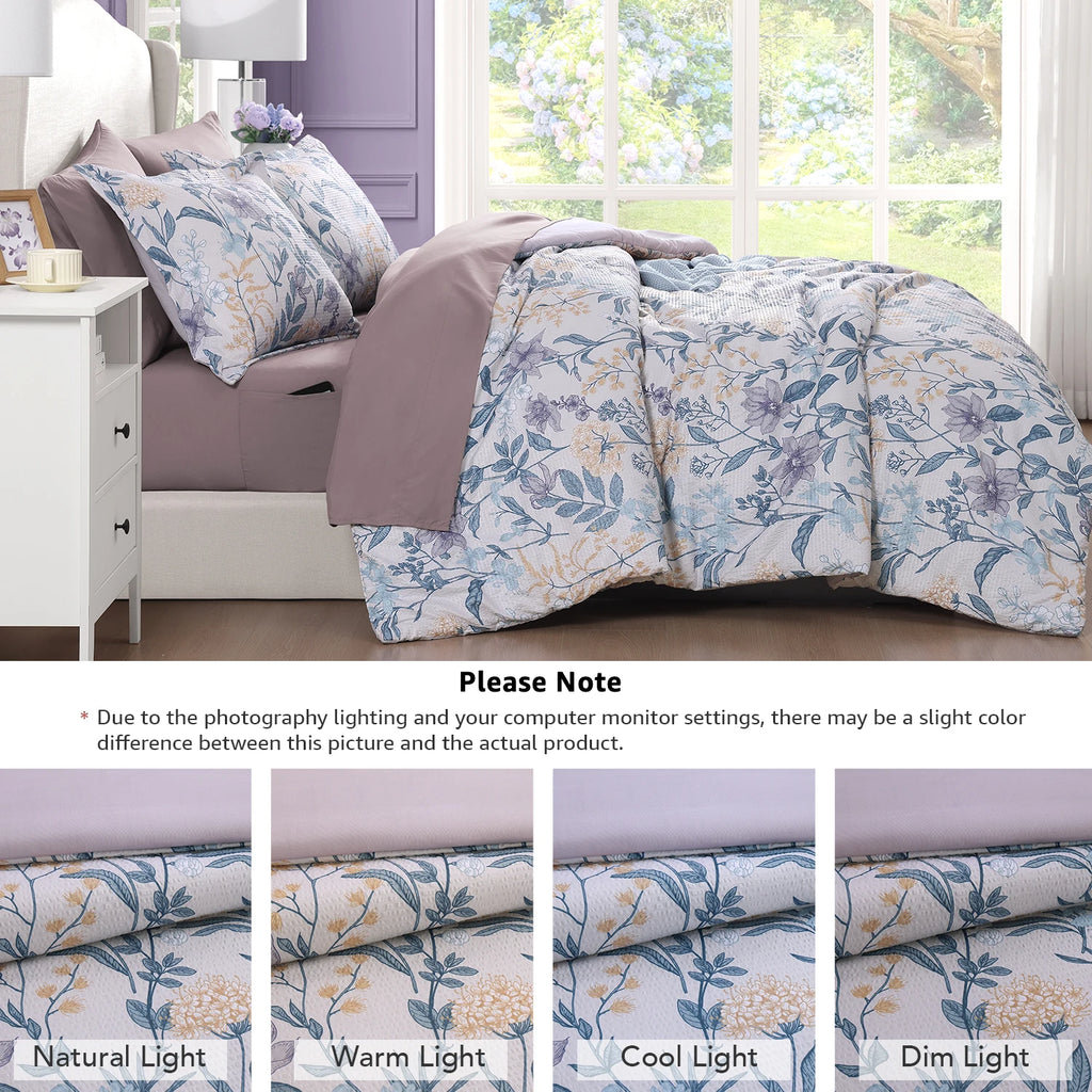Amberspace Floral 7-piece Bed in a Bag Set with Sheets