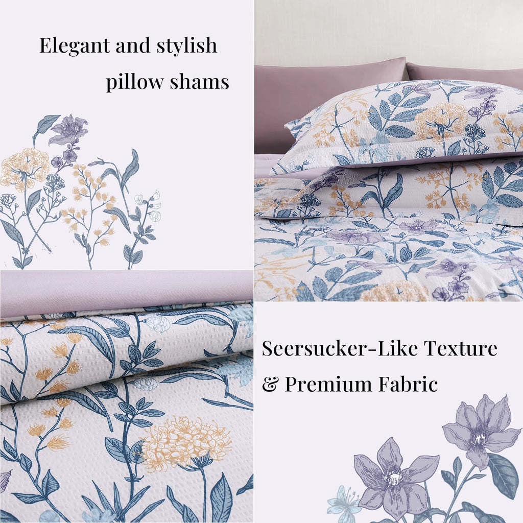 Amberspace Floral 7-piece Bed in a Bag Set with Sheets