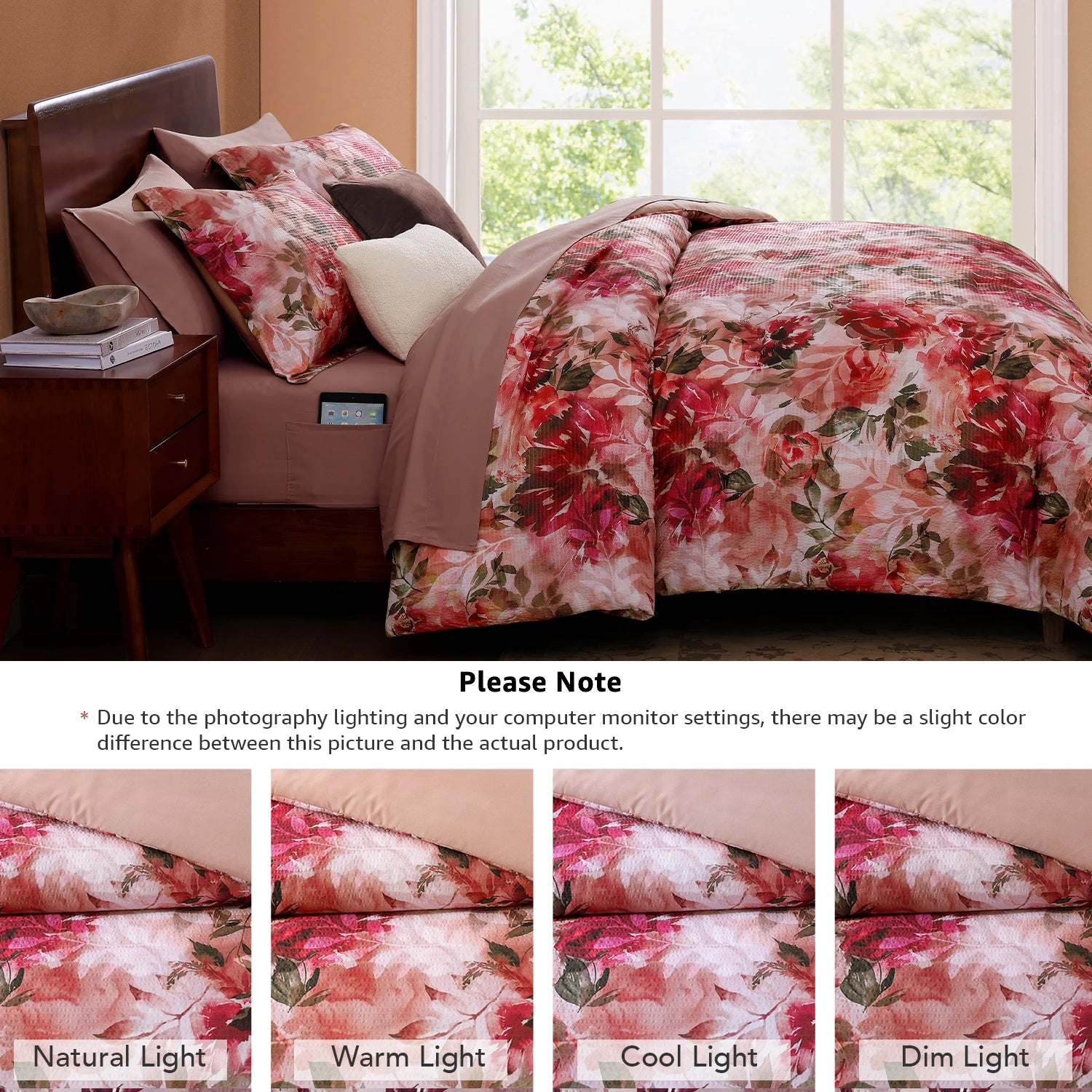 Amberspace Floral 7-piece Bed in a Bag Set with Sheets