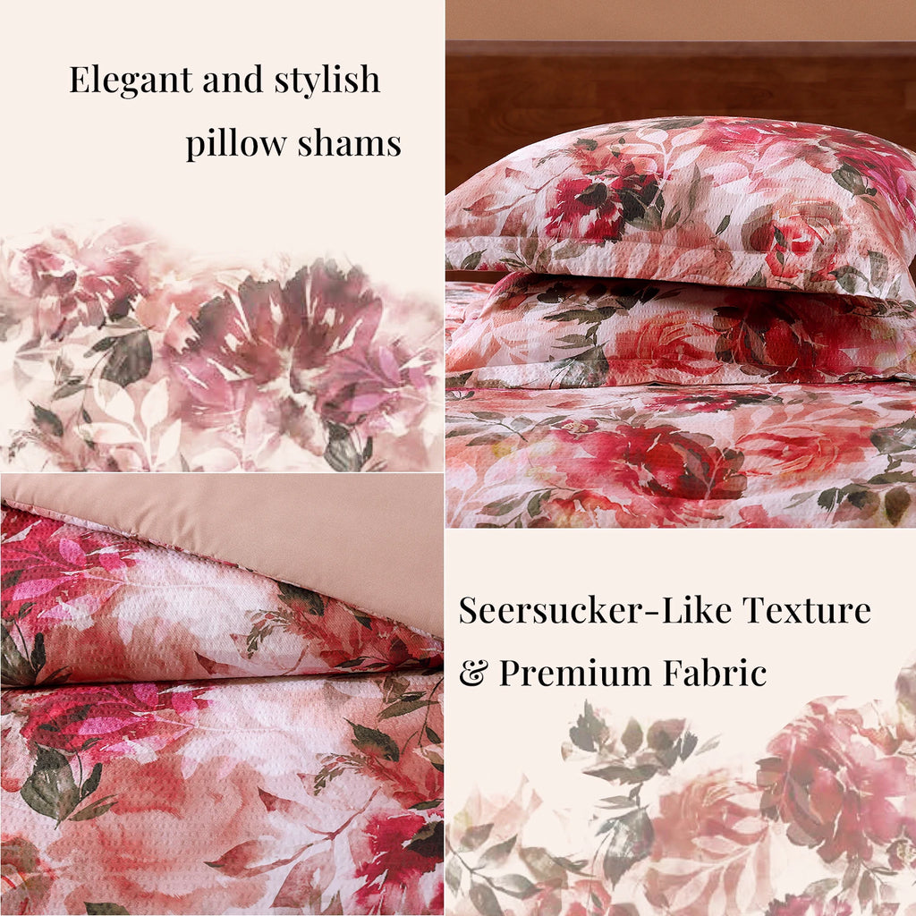 Amberspace Floral 7-piece Bed in a Bag Set with Sheets