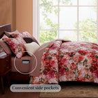 Amberspace Floral 7-piece Bed in a Bag Set with Sheets
