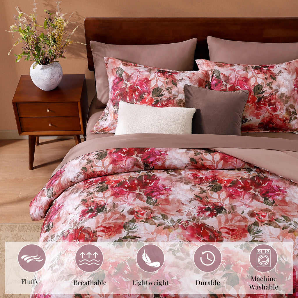 Amberspace Floral 7-piece Bed in a Bag Set with Sheets